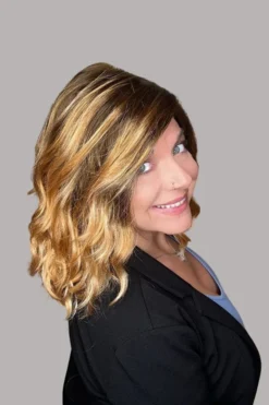 Avalon Wig By Estetica | Synthetic Wig -Wig Specialty Shop EsteticaAvalonGoldenGingerSIDEFACE