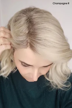 Merrill Wig By Noriko -Wig Specialty Shop MerrillChampagneRootedNorikopicparting