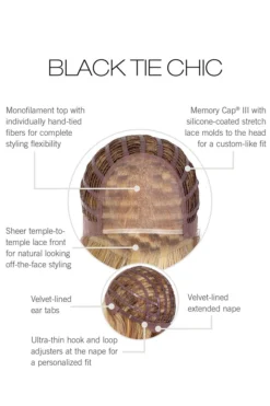 Black Tie Chic Wig By Raquel Welch | Heat-Friendly Synthetic -Wig Specialty Shop RW BlackTieChic CapConstruction