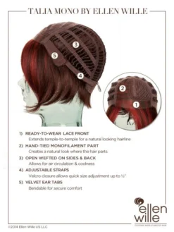 Talia Wig By Ellen Wille | Mono Part -Wig Specialty Shop ewtaliamono cap