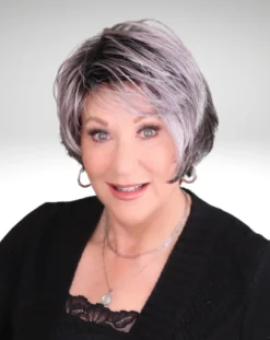 Sky Wig By Ellen Wille | Mono Crown -Wig Specialty Shop metallicpurplerootedskyfront